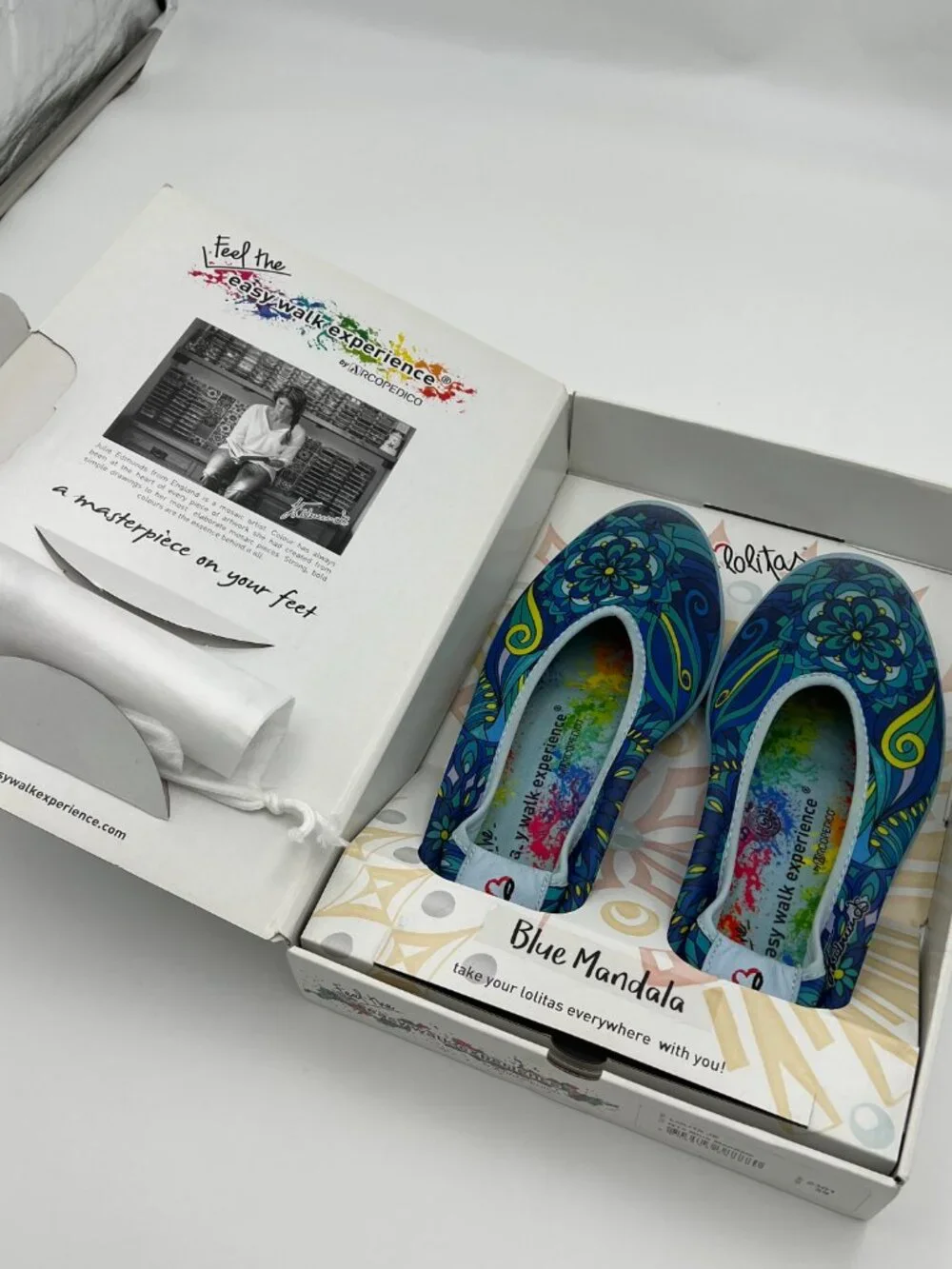 Like New Arcopedica Lolita Flats Artist Edition in blues size 39 or 8.5
